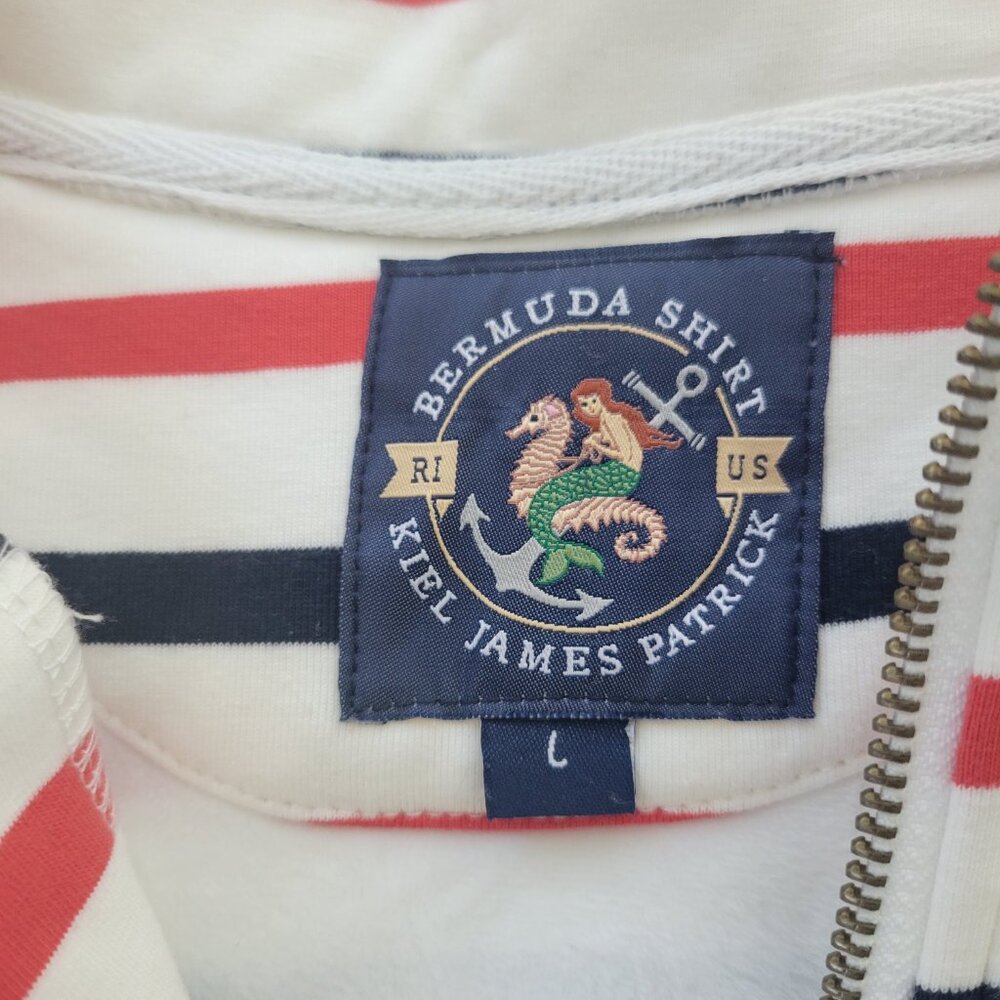 Kiel James Patrick striped Bermuda quarter-zip pullover sweatshirt - Picture 3 of 4